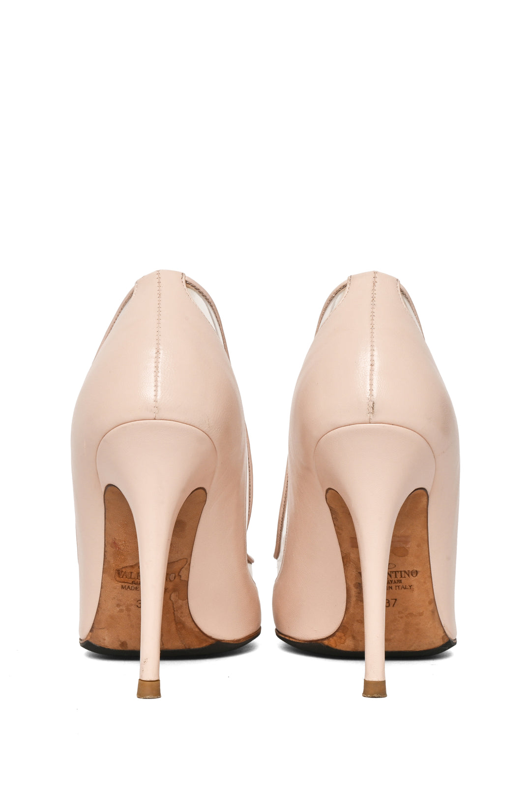 Valentino Size 37 Spring 2018 Glassglow PVC-Trimmed Leather Pumps