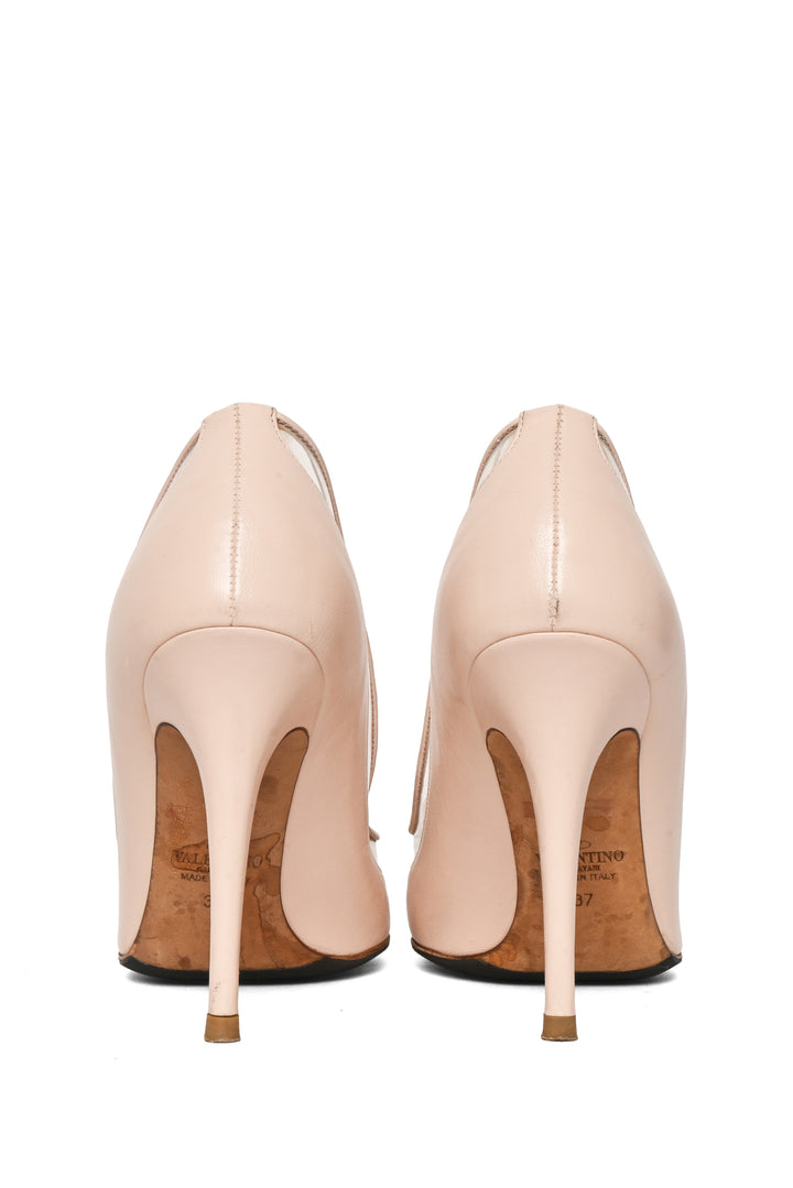 Valentino Size 37 Spring 2018 Glassglow PVC-Trimmed Leather Pumps