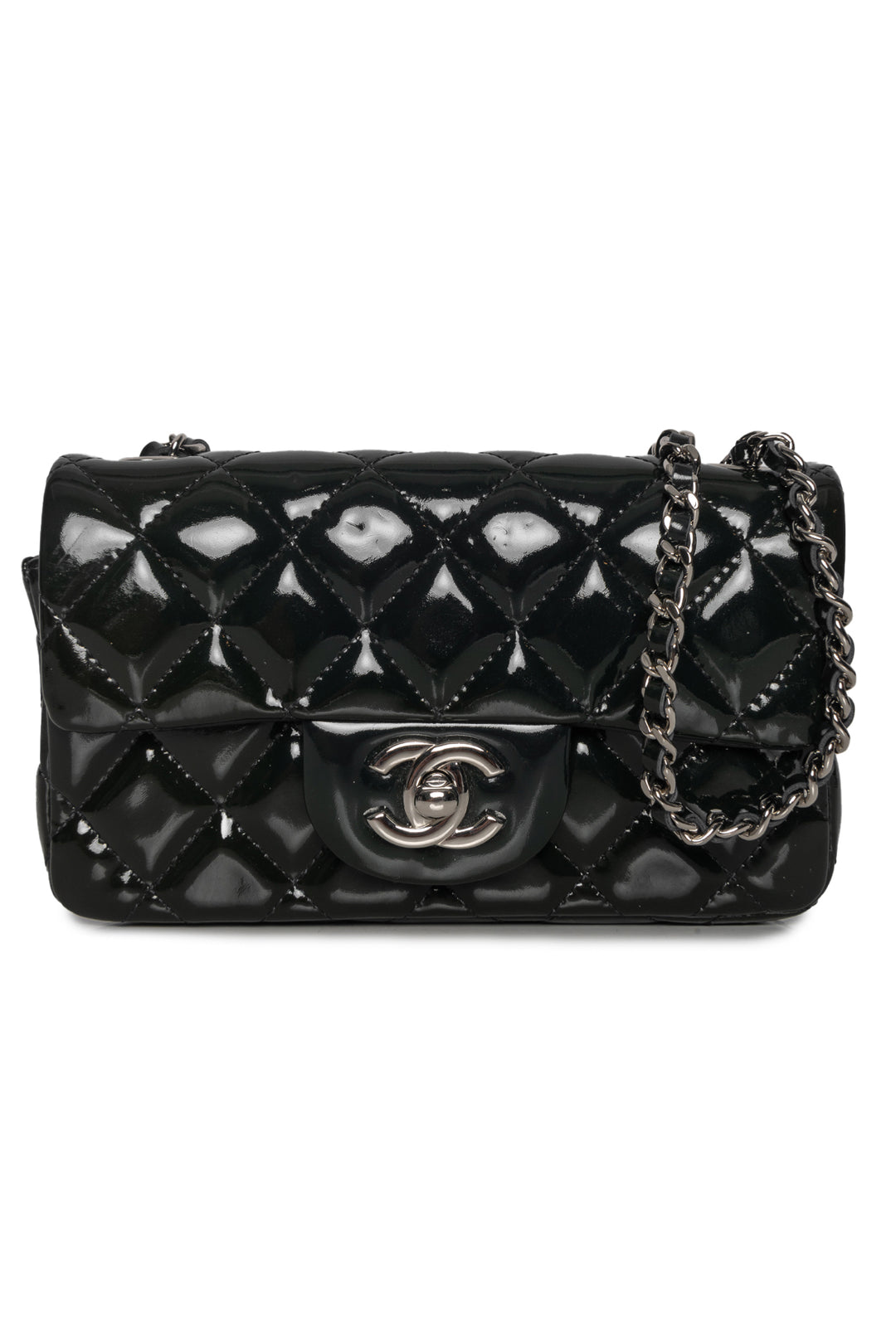 Chanel 2012-2013 Quilted Patent Rectangular Extra Mini Flap Crossbody