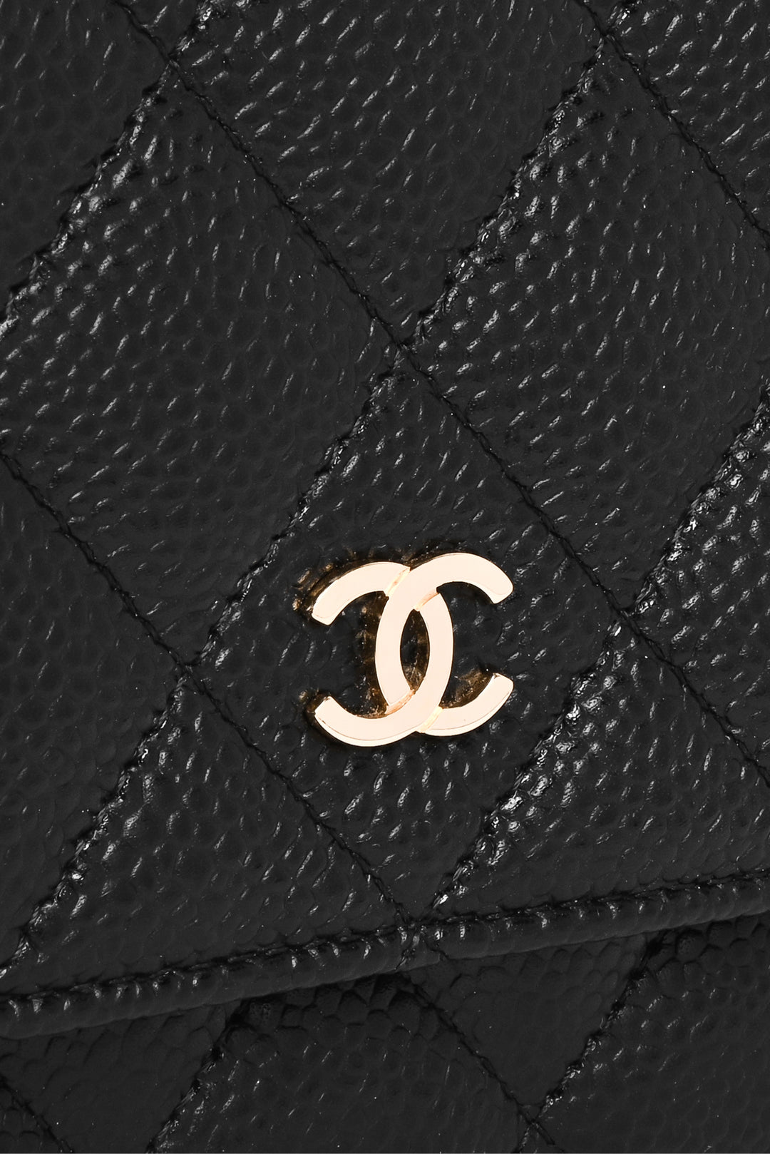 Chanel 2013-2014 Classic Quilted Caviar Leather Wallet On Chain Crossbody