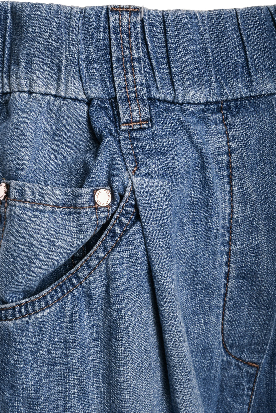 Brunello Cucinelli Size 4 Elastic Waist Tapered Jeans