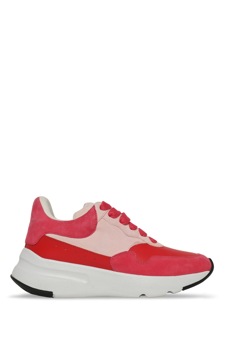 Alexander Mcqueen Size 37.5 Leather & Suede Oversized Runner Low Top Sneaker