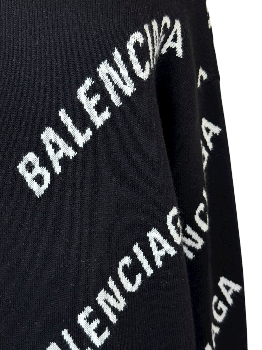 Balenciaga Size XS Men's 2019 Allover Logo Crewneck Sweater