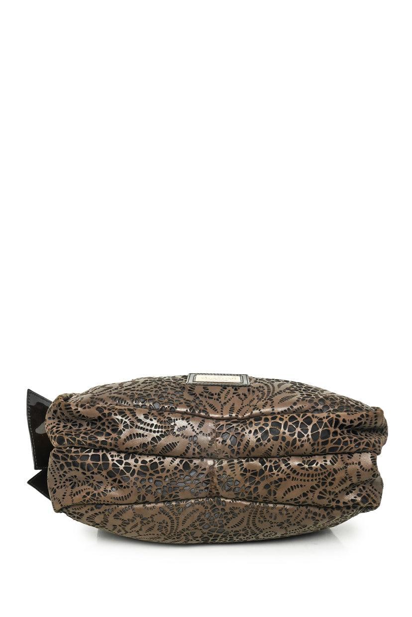 Valentino Bow Accent Perforated Leather Shoulder Bag