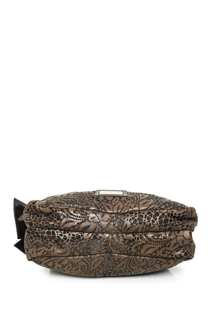 Valentino Bow Accent Perforated Leather Shoulder Bag