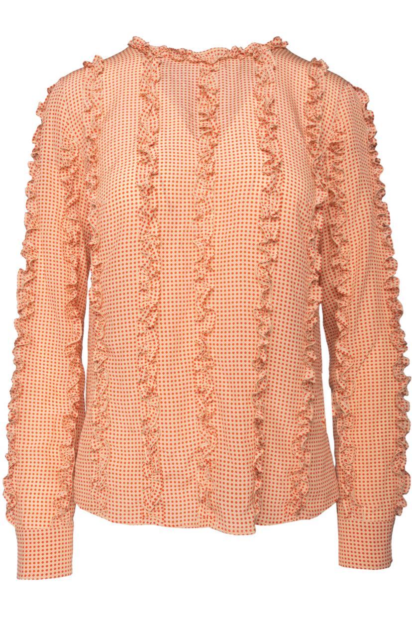 Akris Punto Size 8 Silk Ruffle Top