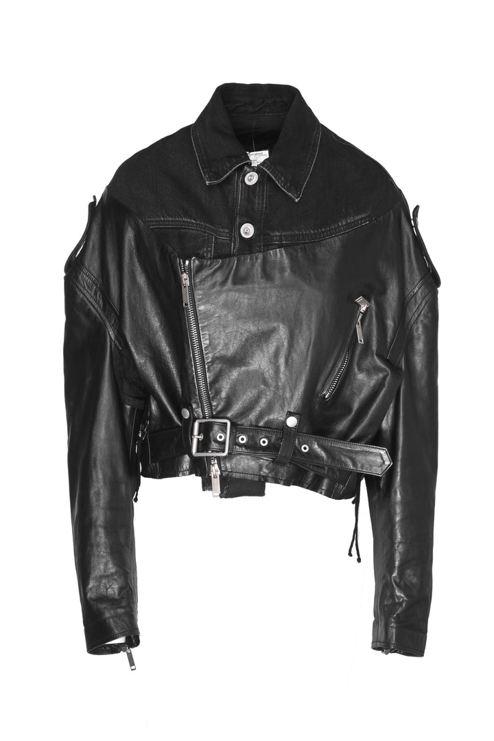 Unravel Project Size 38 Hybrid Denim & Leather Jacket