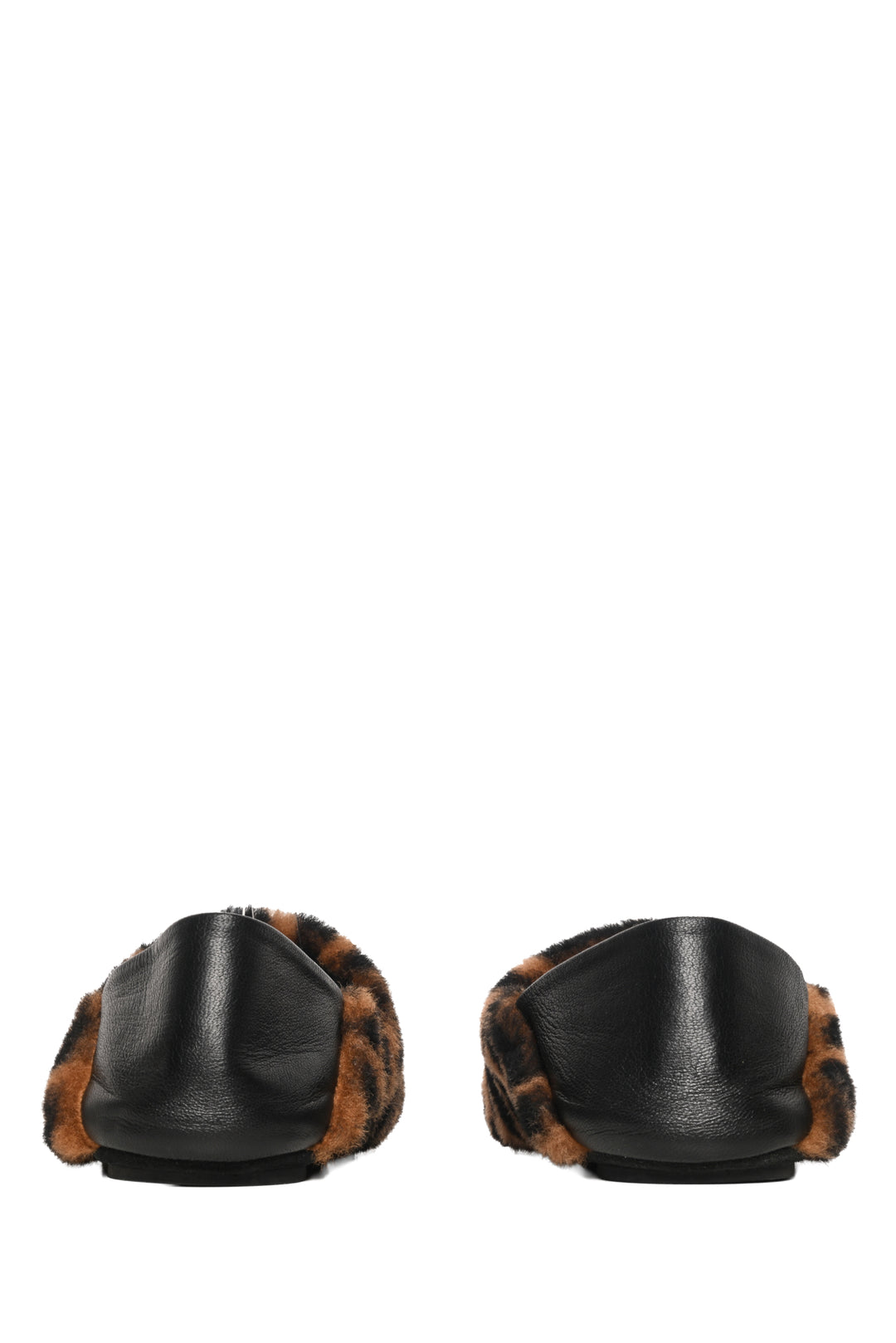 Fendi Size 37 Zucca FF Shearling Slippers
