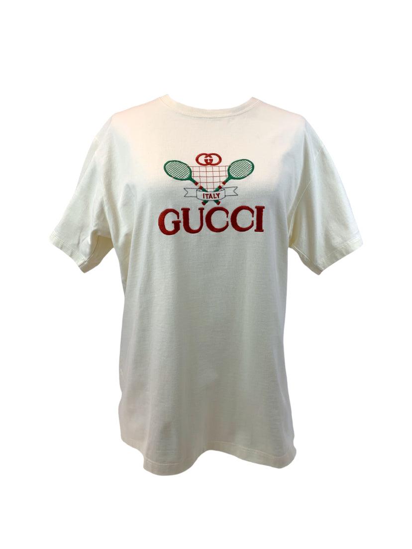 Gucci Size M Oversize Tennis Embroidery T-Shirt