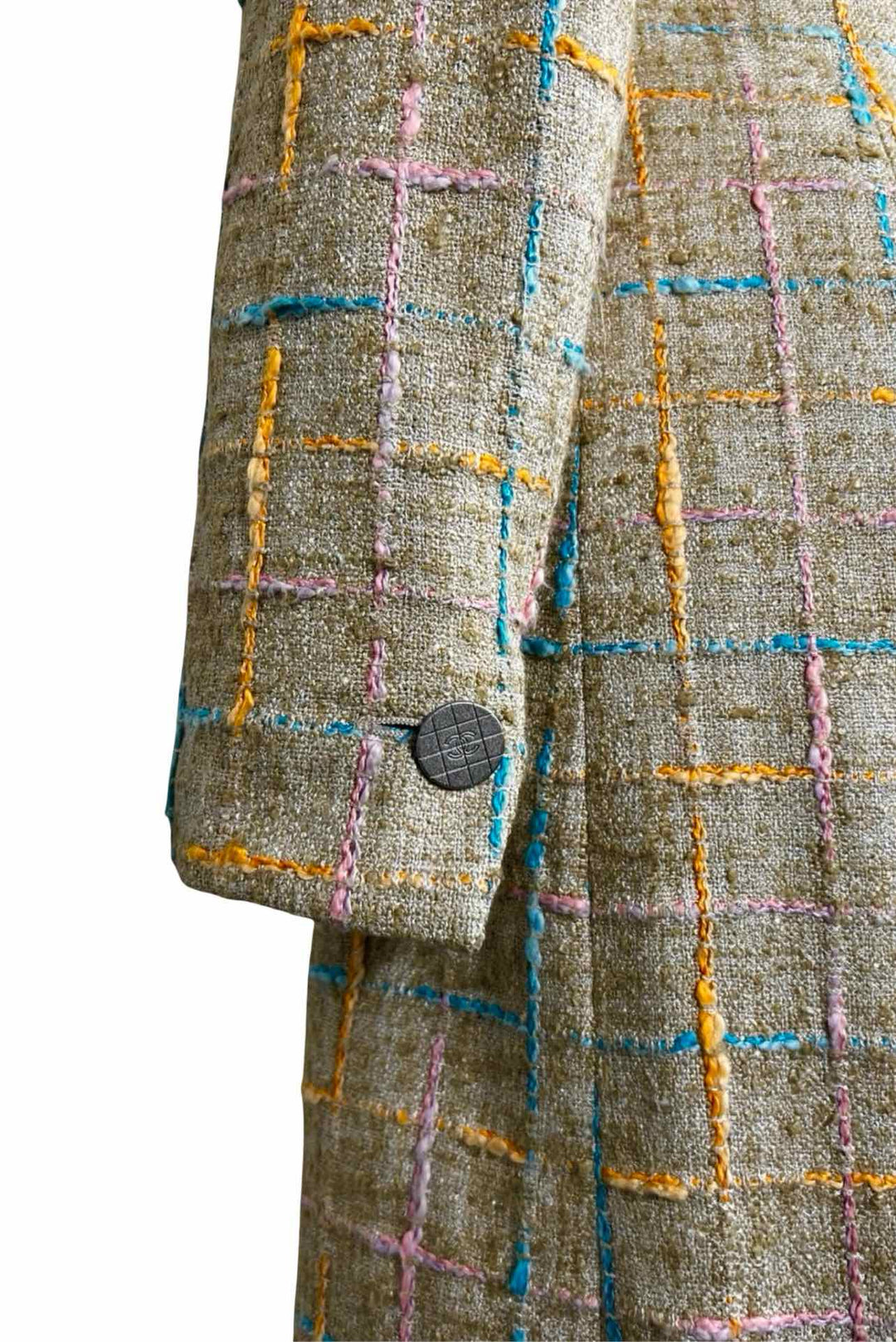 Chanel Size 34 Tweed Long Zip Coat