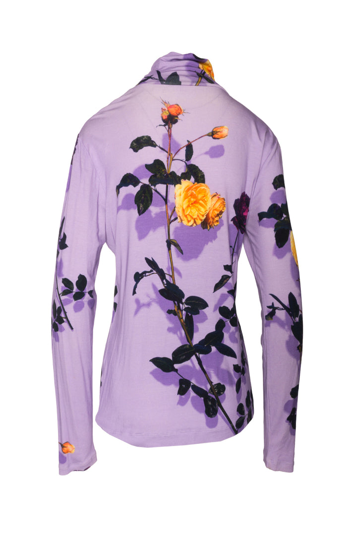 Dries Van Noten Size L Turtleneck Floral Long Sleeve Top