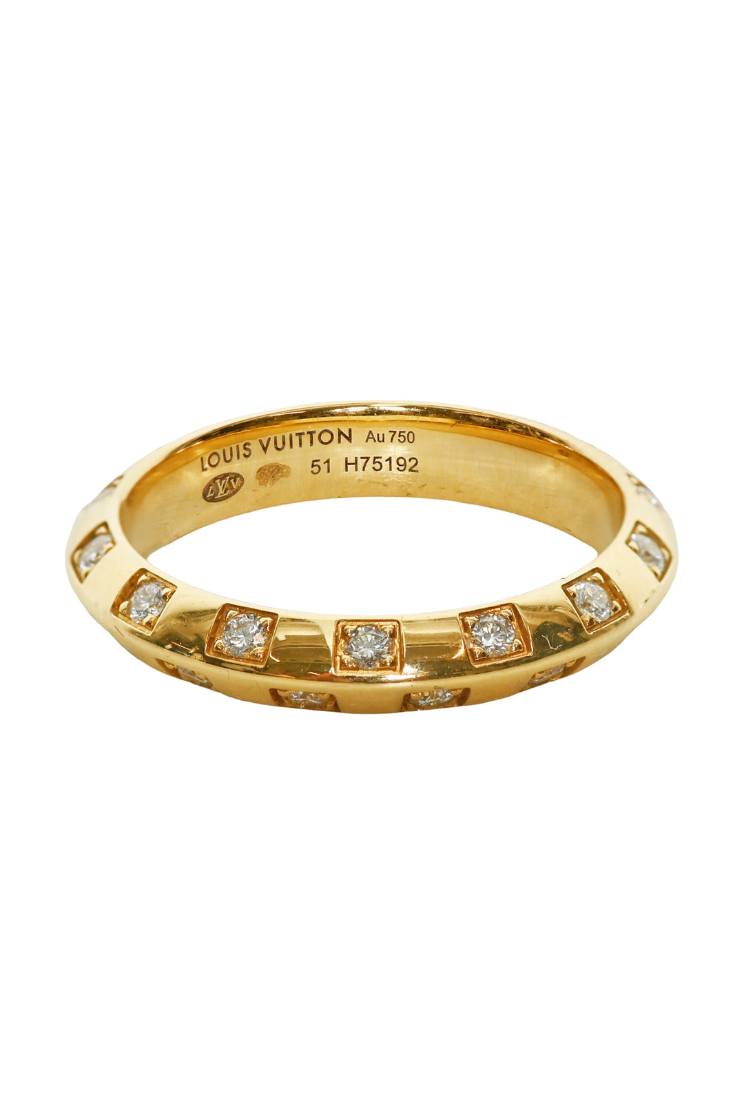 Louis Vuitton Le Damier de Louis Vuitton Small 18K Gold & Diamond Ring