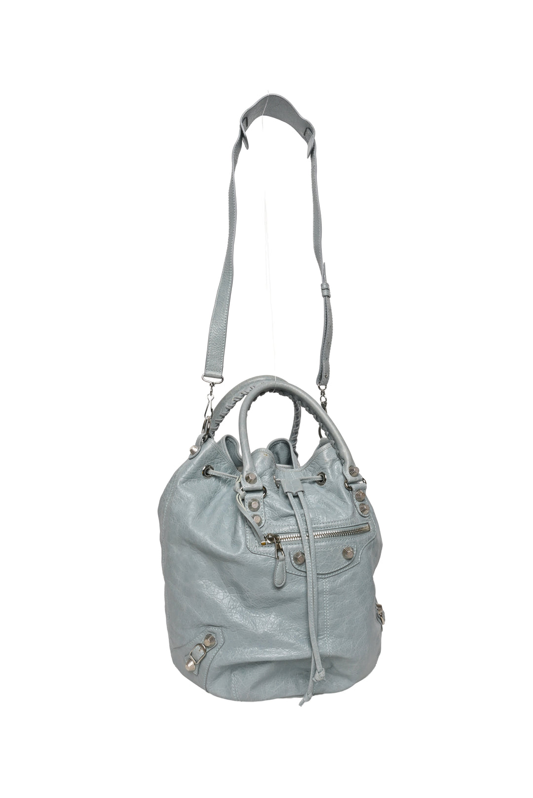 Balenciaga 2014 Giant Moto Pompom Bucket Bag