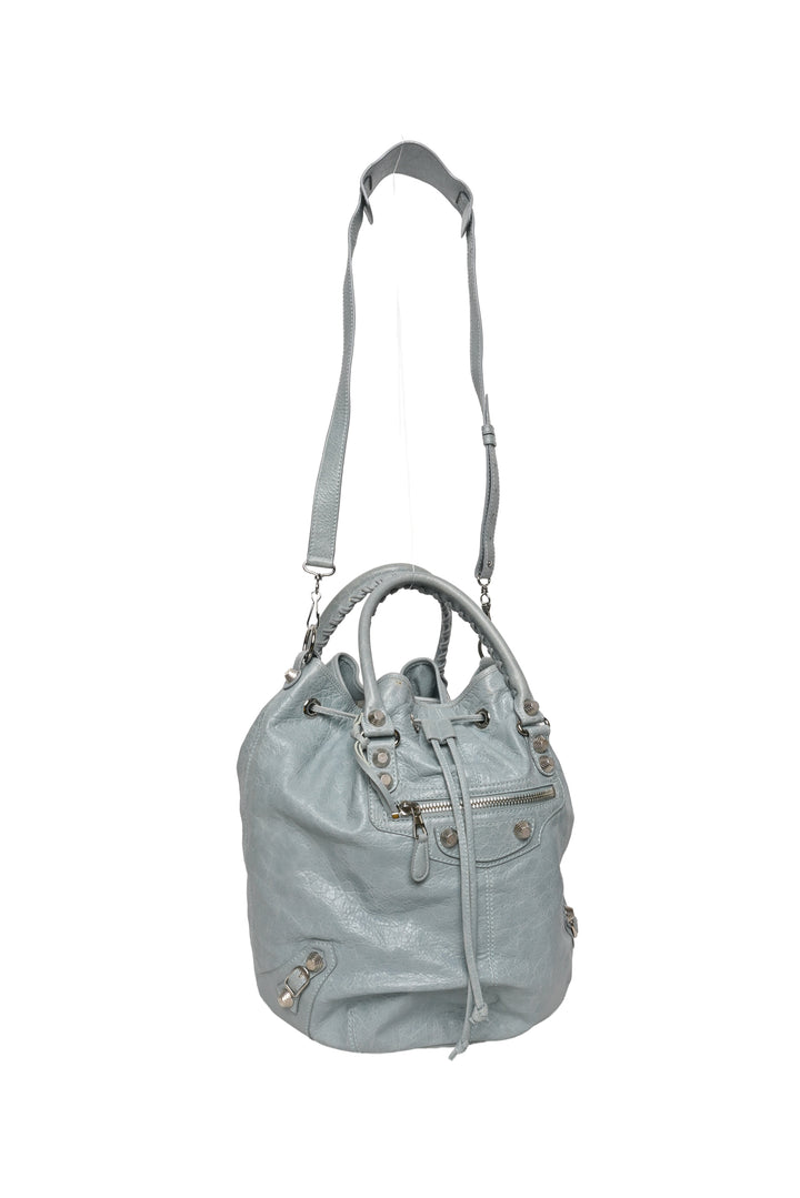Balenciaga 2014 Giant Moto Pompom Bucket Bag