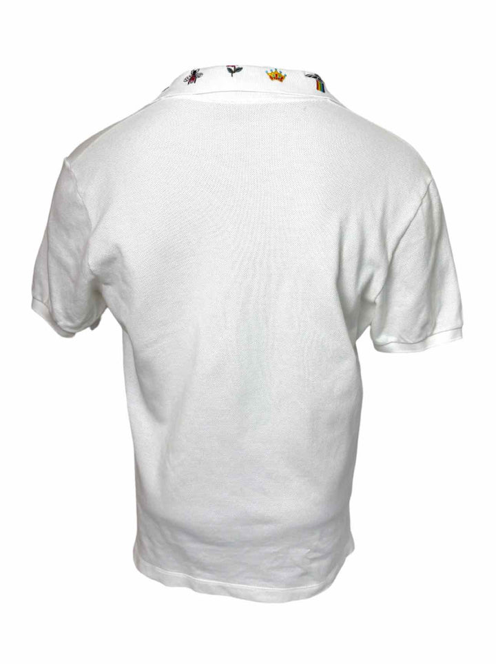 Gucci Size L Men's Embroidered Cotton Polo Shirt