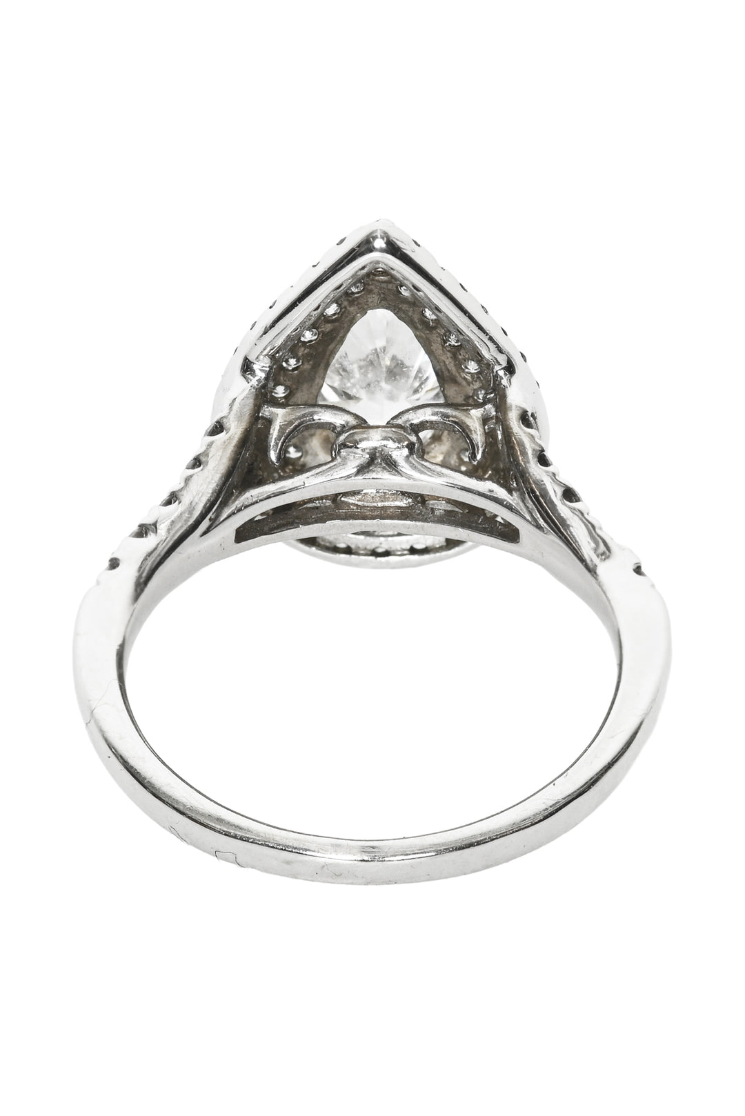 14k White Gold Pear Shaped Diamond Size 6 Ring