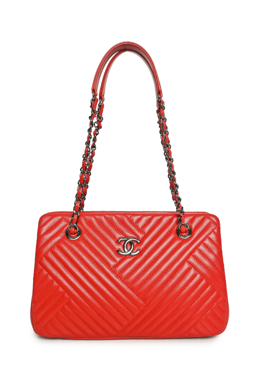 Chanel 2015-2016 Lambskin Quilted CC Crossing Shopping Tote