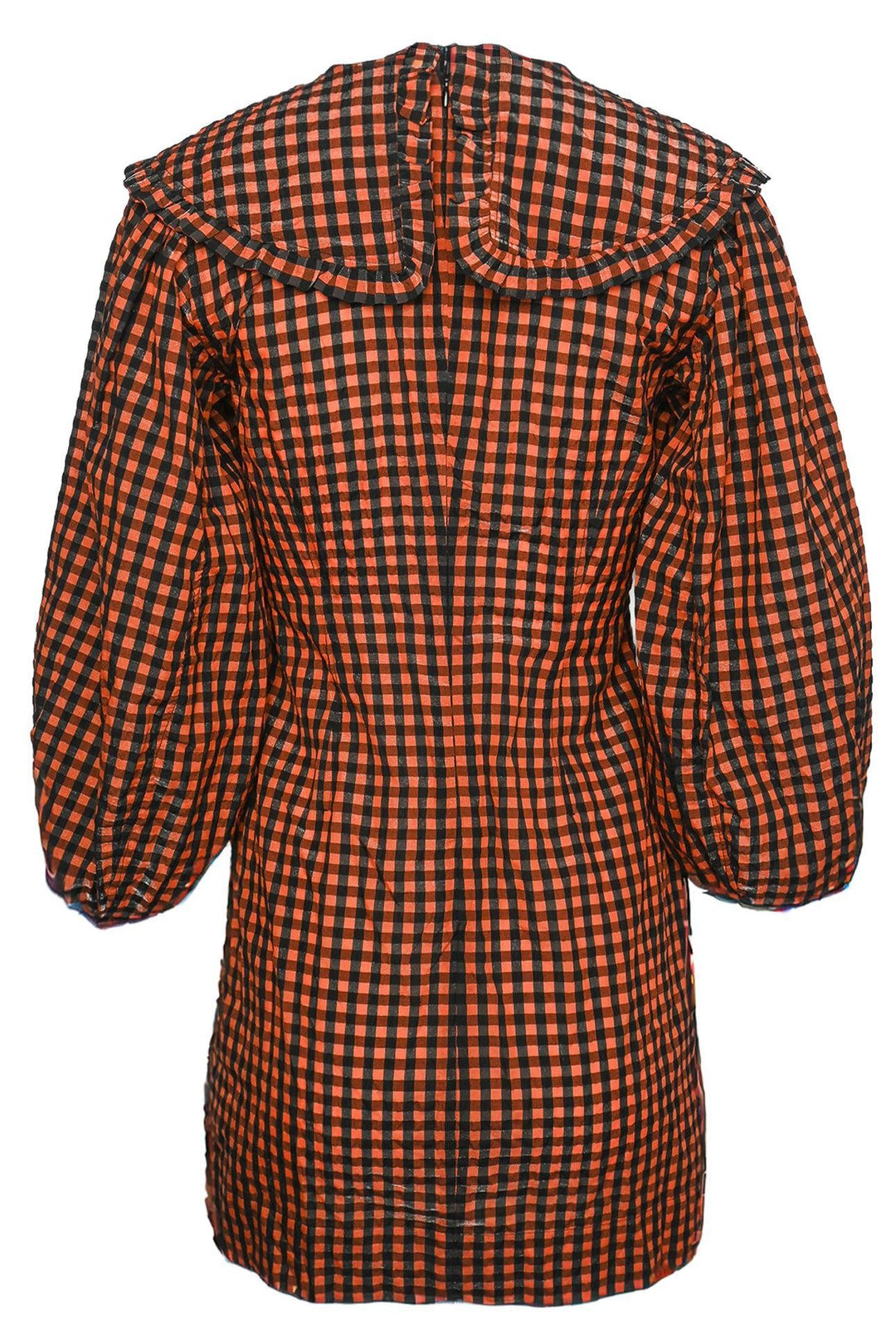 Ganni Size 34 Seersucker Gingham Mini Dress