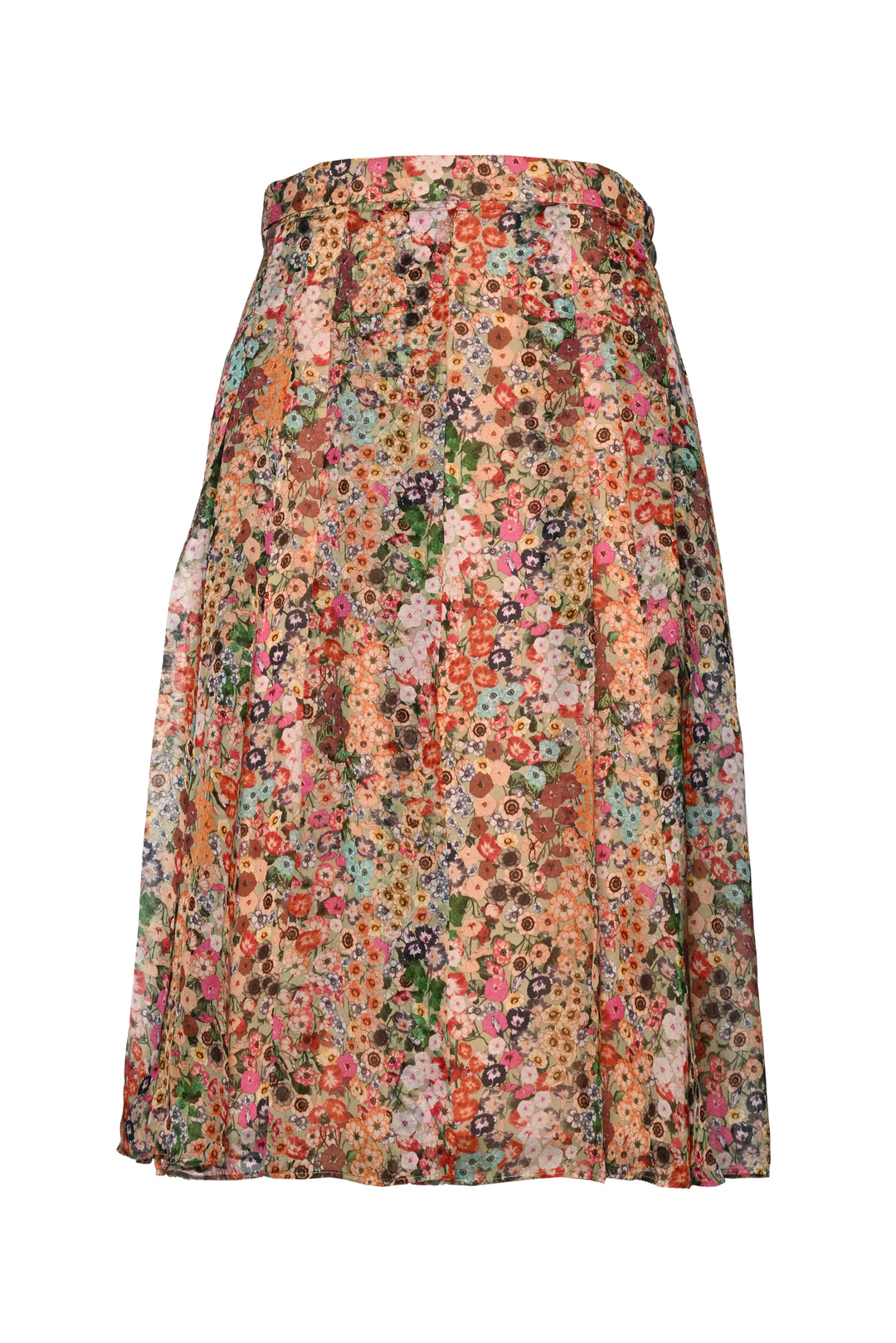 Max Mara Studio Size 36 Floral Silk Pleated Midi Skirt