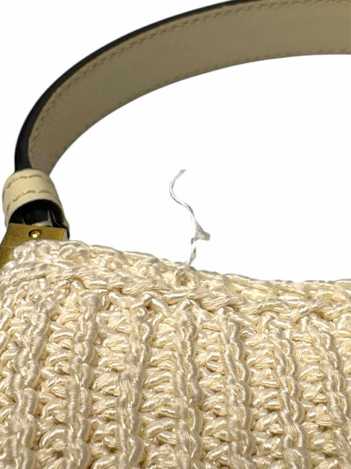 Magda Butrym Micro Vesna Crochet Cotton Blend Leather Trim Purse