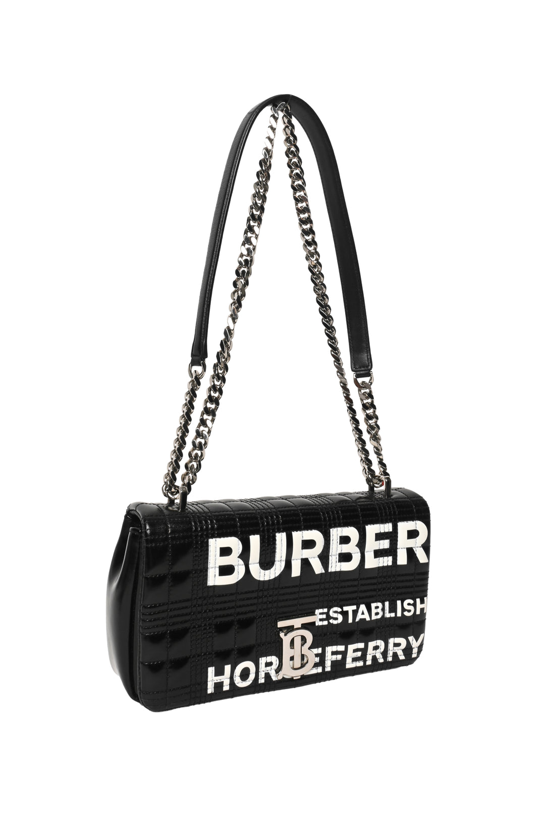 Burberry Horseferry Logo Printed Quilted Coated Canvas Small Lola Shoulder Bag