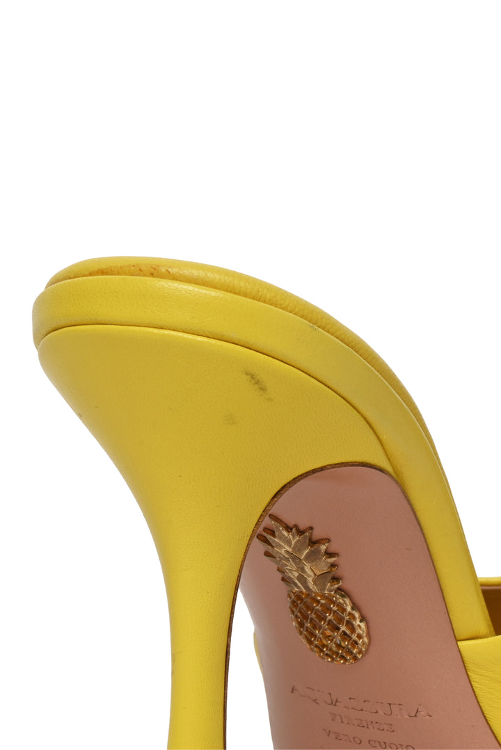 Aquazzura Size 37.5 Violette Leather Mules