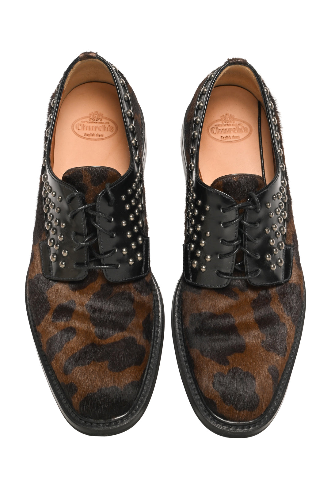Church's Size 7 Leopard Studded Derby Loafers