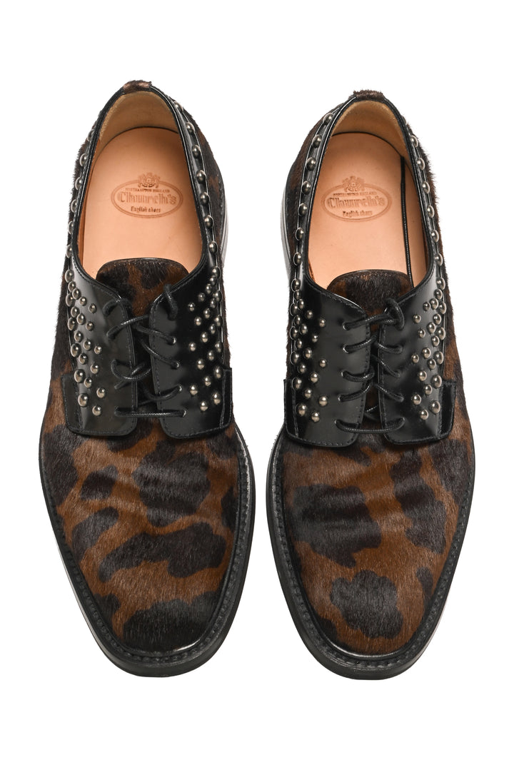 Church's Size 7 Leopard Studded Derby Loafers