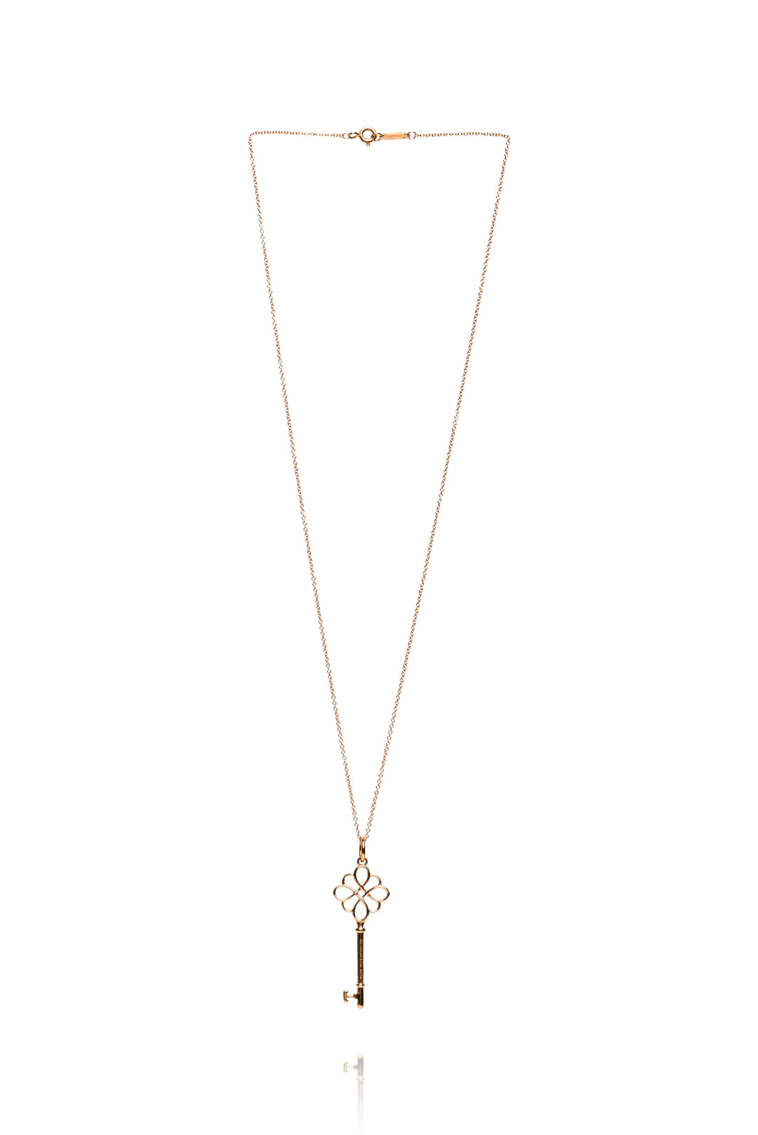 Tiffany & Co 18K Yellow Gold Knot Key Pendant Necklace
