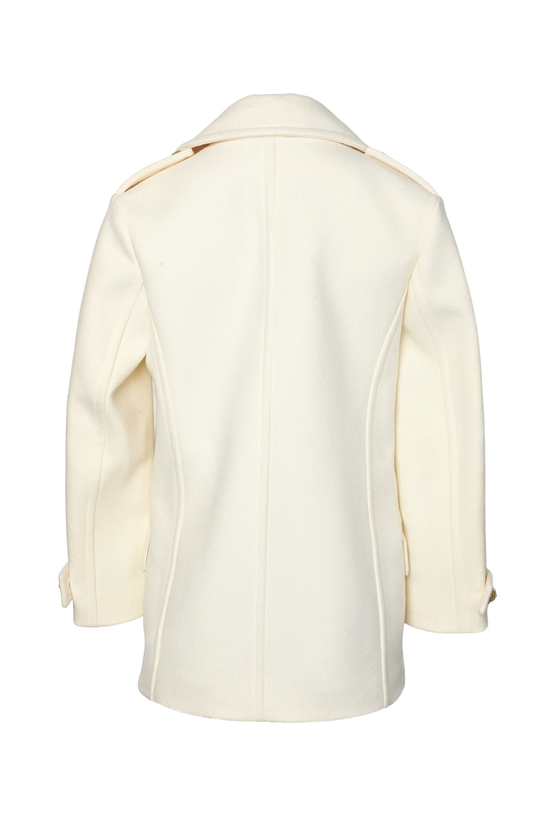 Balmain Size 34 Double-Breasted Wool Peacoat Jacket