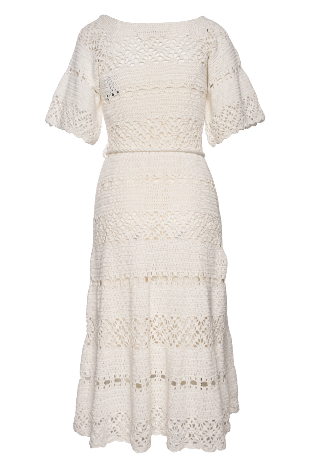 Zimmermann Size 1 Cassia Embellished Crochet Midi Dress