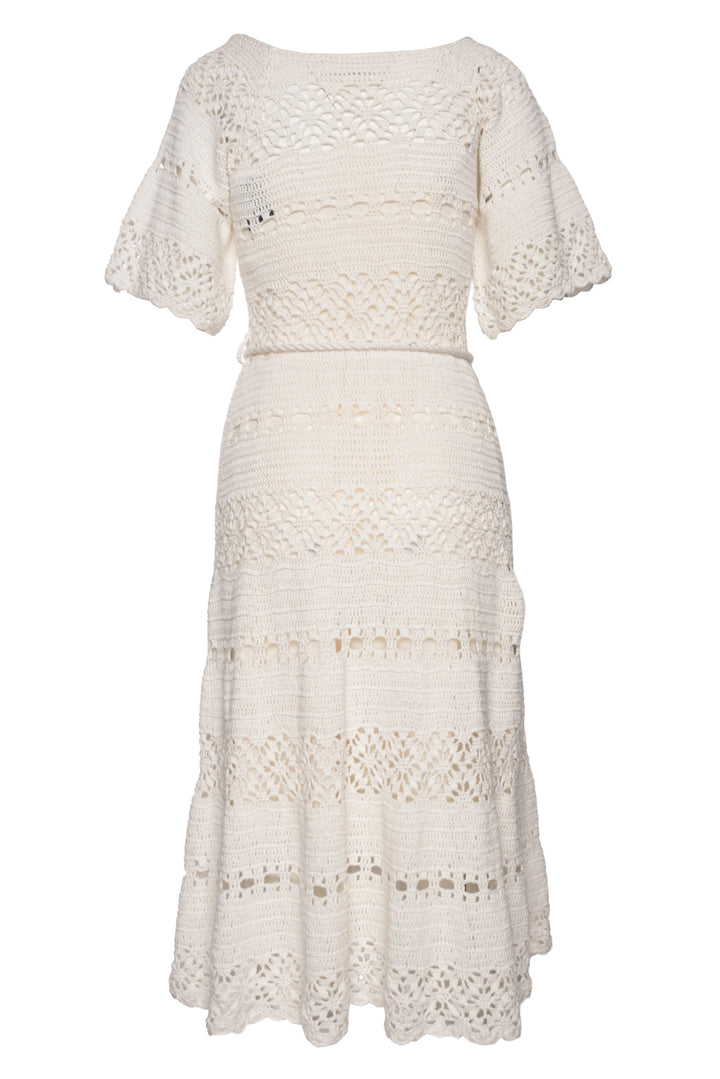 Zimmermann Size 1 Cassia Embellished Crochet Midi Dress