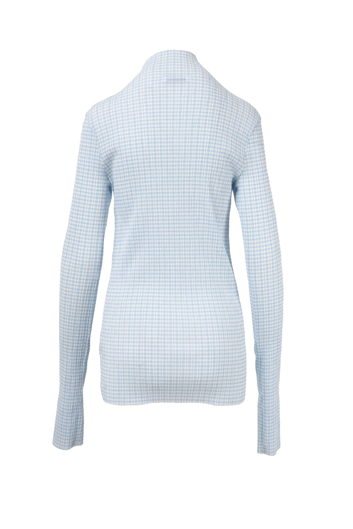 Jil Sander Size 4 Lgslv Gingham Turtleneck Tops
