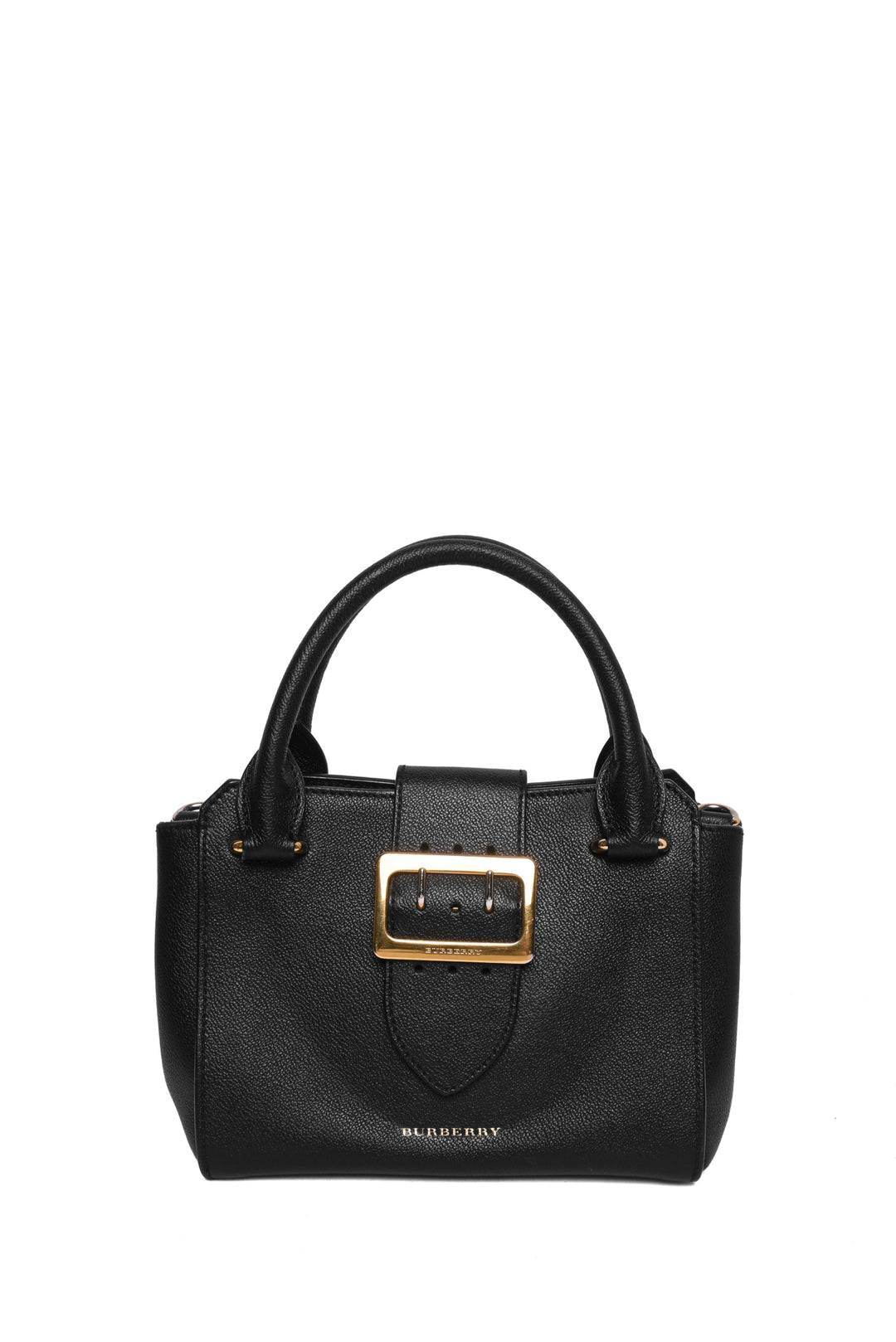 Burberry Grainy Leather Small Buckle Tote Bag