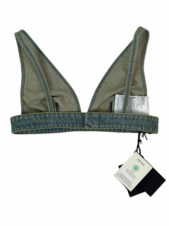 Prada Size 42 Organic Denim Bralette