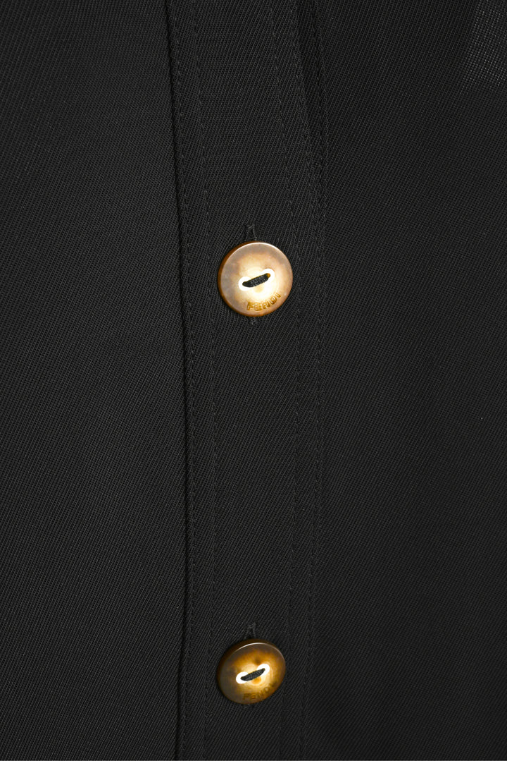 Fendi Size XS Sleeveless Half-Button Mini Dress