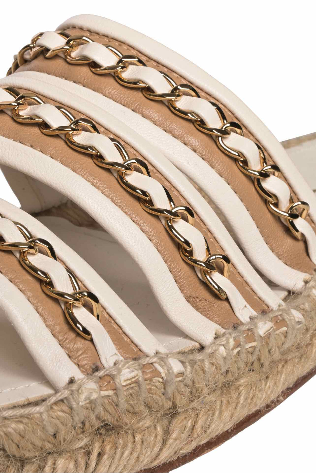 Chanel Size 41 Chain Espadrille Slip On Sandals