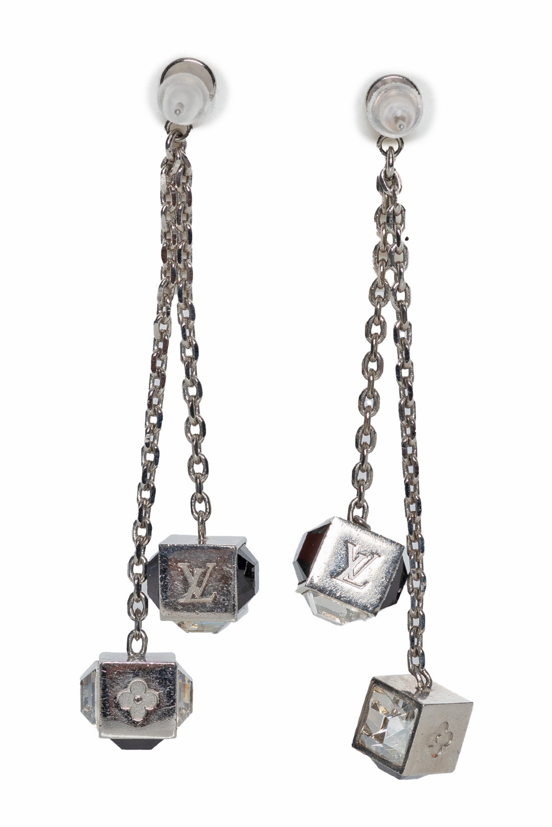 Louis Vuitton Crystal Gamble Drop Earrings