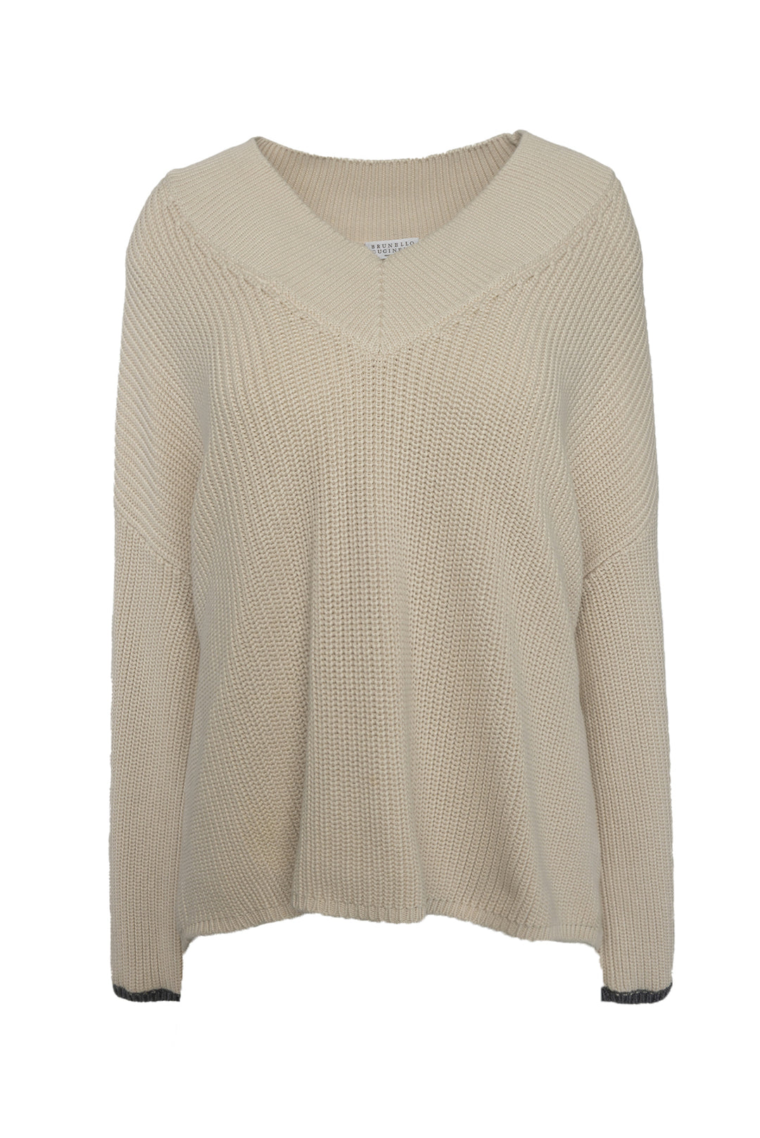 Brunello Cucinelli Size M Bead-Embellished Knit Cotton Sweater