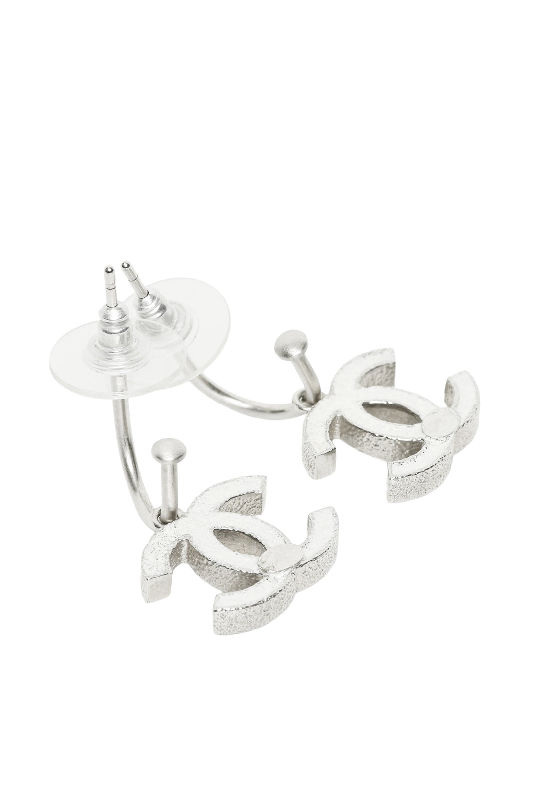 Chanel 2010 Glitter Enamel Interlocking CC Logo Drop Earrings