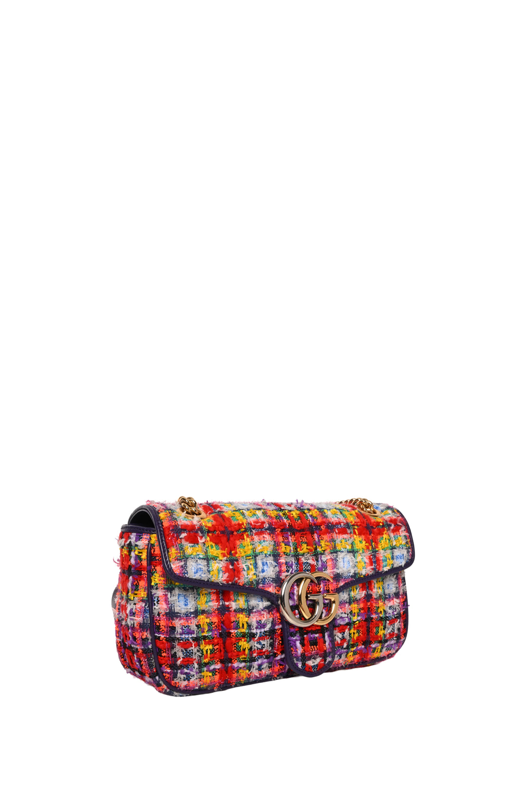 Gucci Tweed Calfskin GG Marmont Shoulder Bag