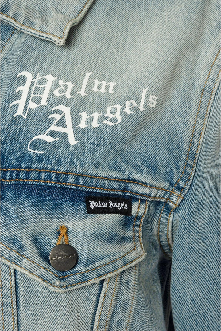 Palm Angels Size M Men's Graphic Denim Jacket