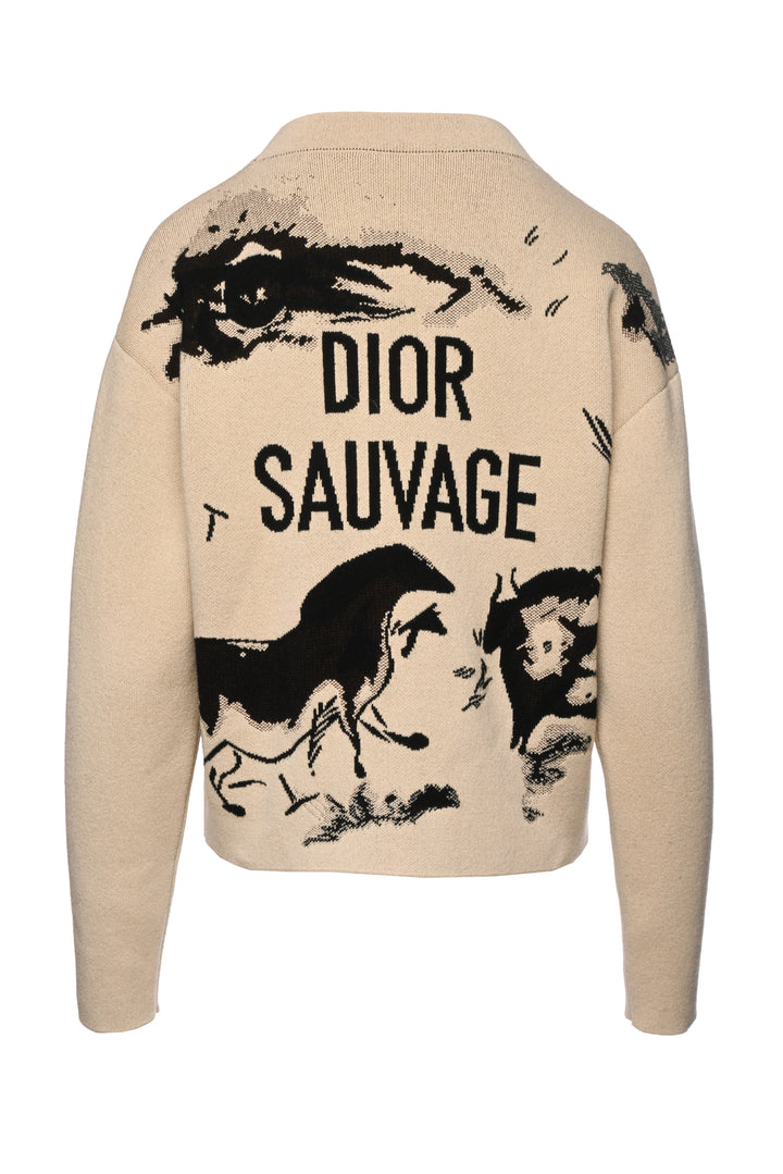 Dior Size 2 Dior Sauvage Back Logo Cashmere Sweater
