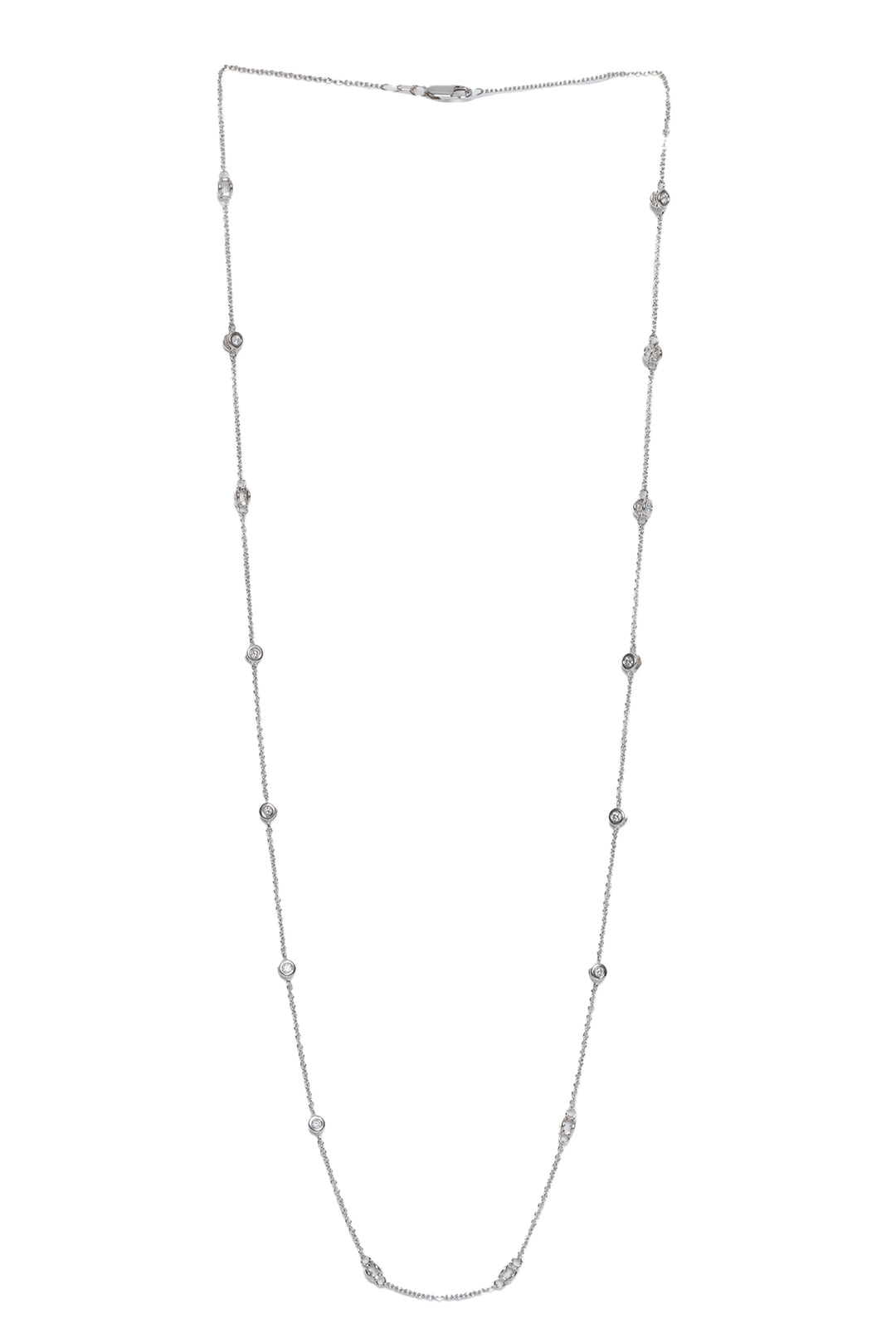 Effy 14K White Gold Double-Sided Diamond Station Necklace