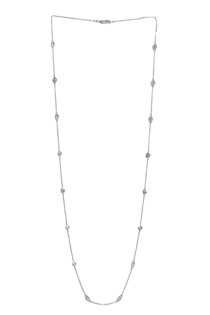 Effy 14K White Gold Double-Sided Diamond Station Necklace