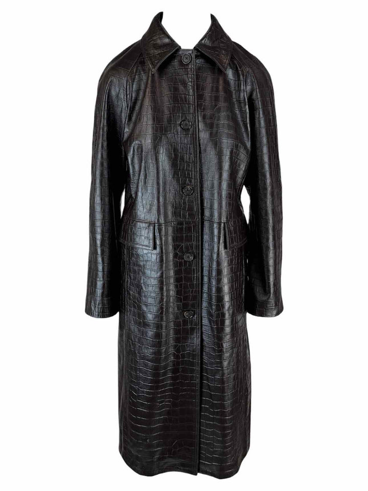 Toteme Size 36 Raglan Sleeve Croco Embossed Coat