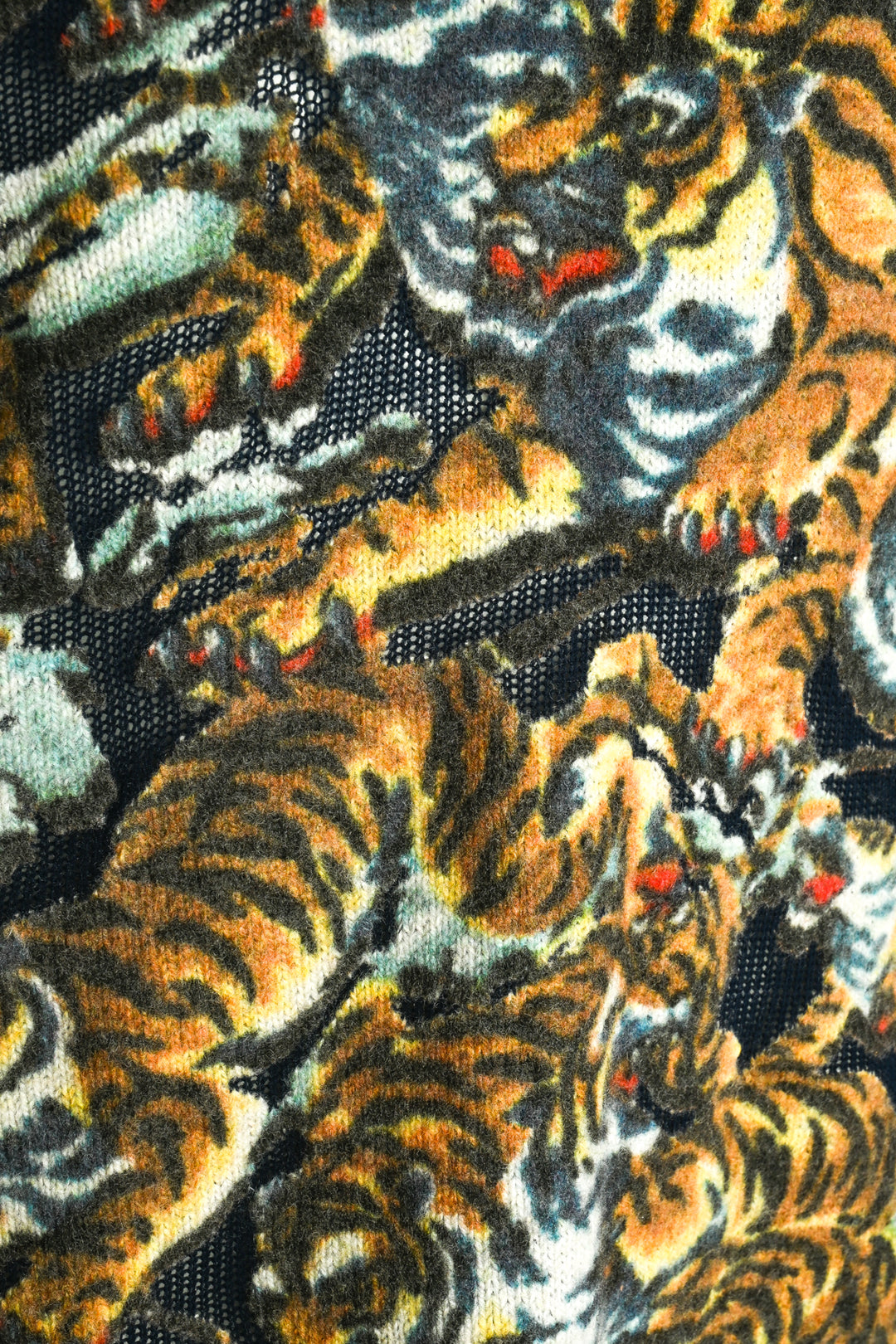 Kenzo Size M Flying Tiger V-Neck Pullover Sweater