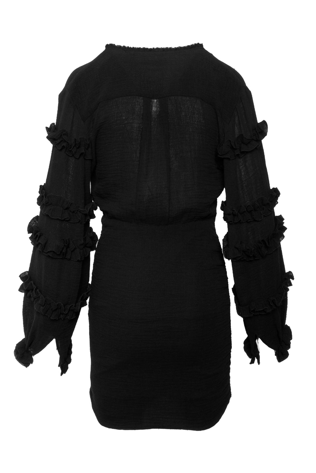 Isabel Marant Size 36 Ruffle-Trimmed Long Sleeve Mini Dress