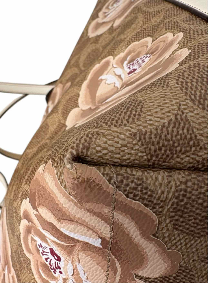 Coach Signature Rose Print Coated CanvasTote
