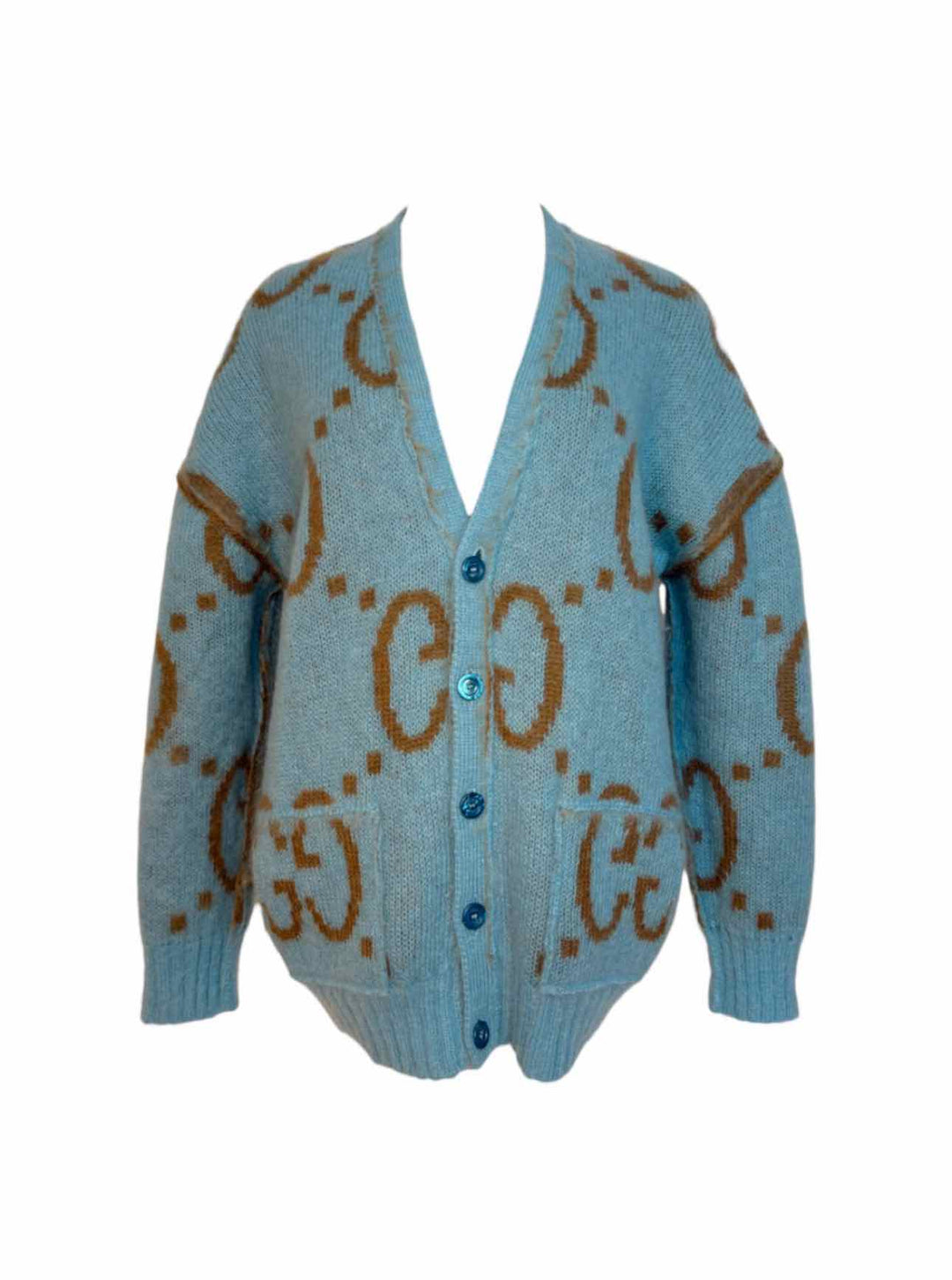 Gucci Size XS Reversible GG Mohair Blend Cardigan